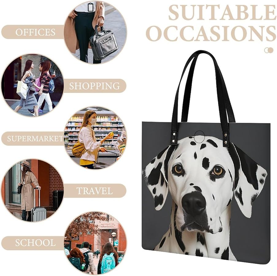 Amazon.com: Dalmatian Handbag Leather Tote Shoulder Bag Satchel
